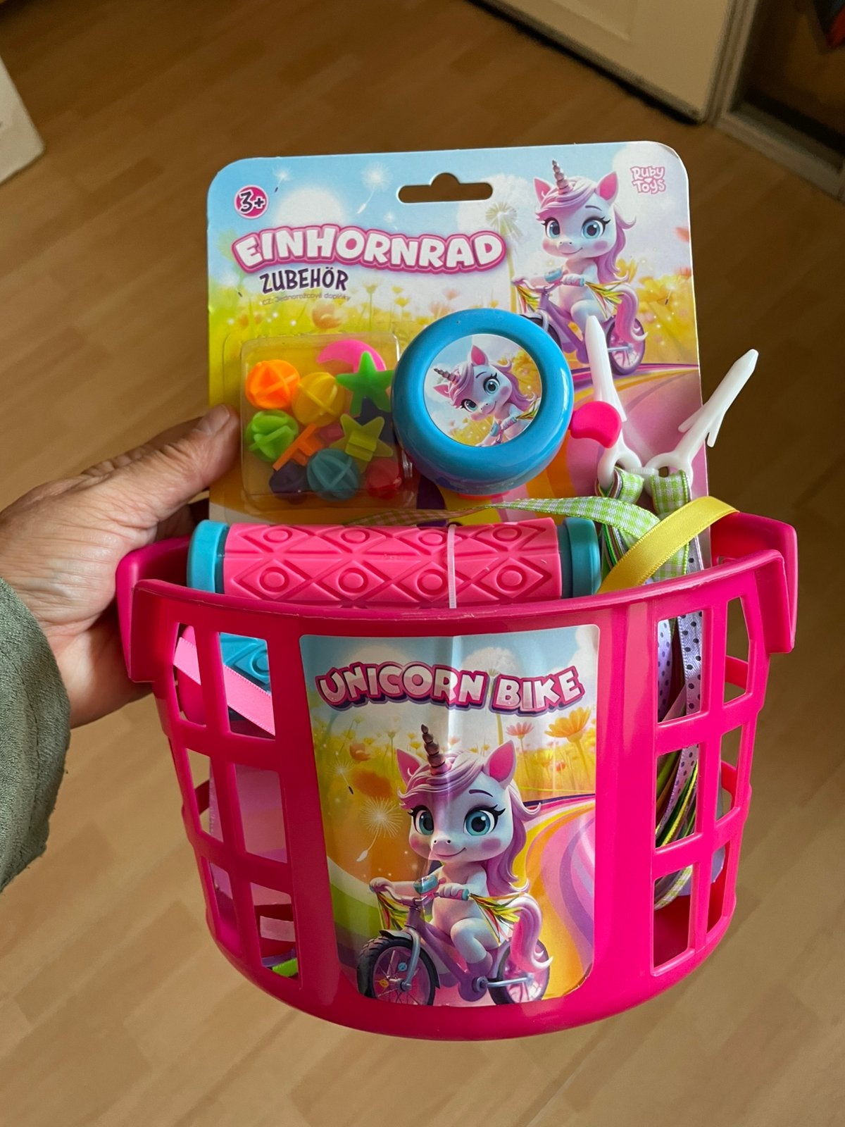 Roze fietsmandje nieuw unicorn, Ophalen, Nieuw