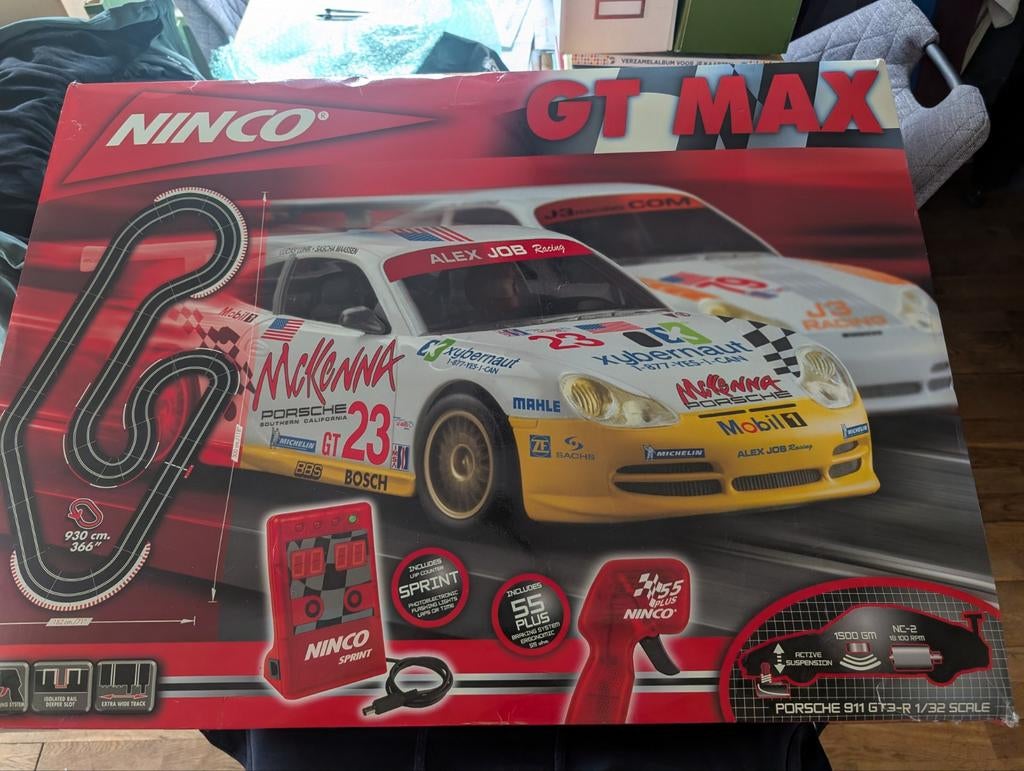 Ninco GT Max Racebaan Compleet met Extra's en Originele Doos, Racebaan, Zelf te bouwen, Ophalen of Verzenden, Zo goed als nieuw