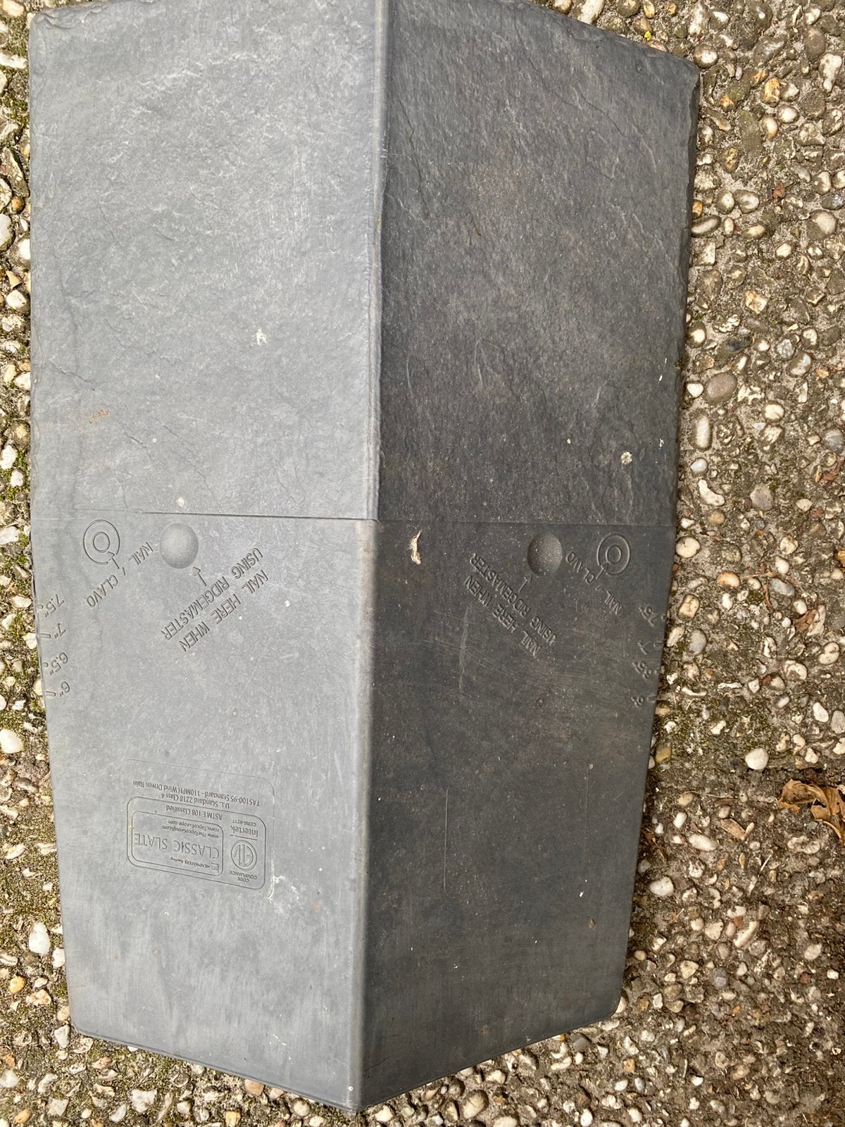 Kunststof daklei  Tapco Slate Classic, Ophalen, Kunststof, Zwart, Nieuw