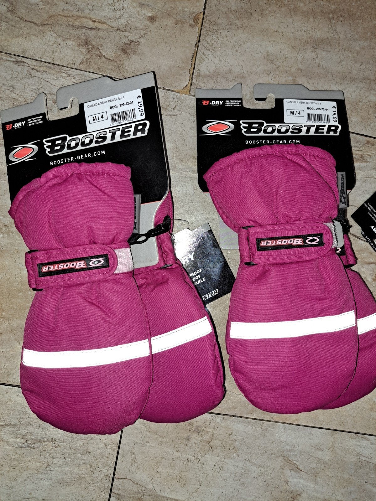 Nieuwe Booster Skihandschoenen - Berry - Maat M/4, Handschoenen, Ophalen, Maat 38/40 (M), Booster