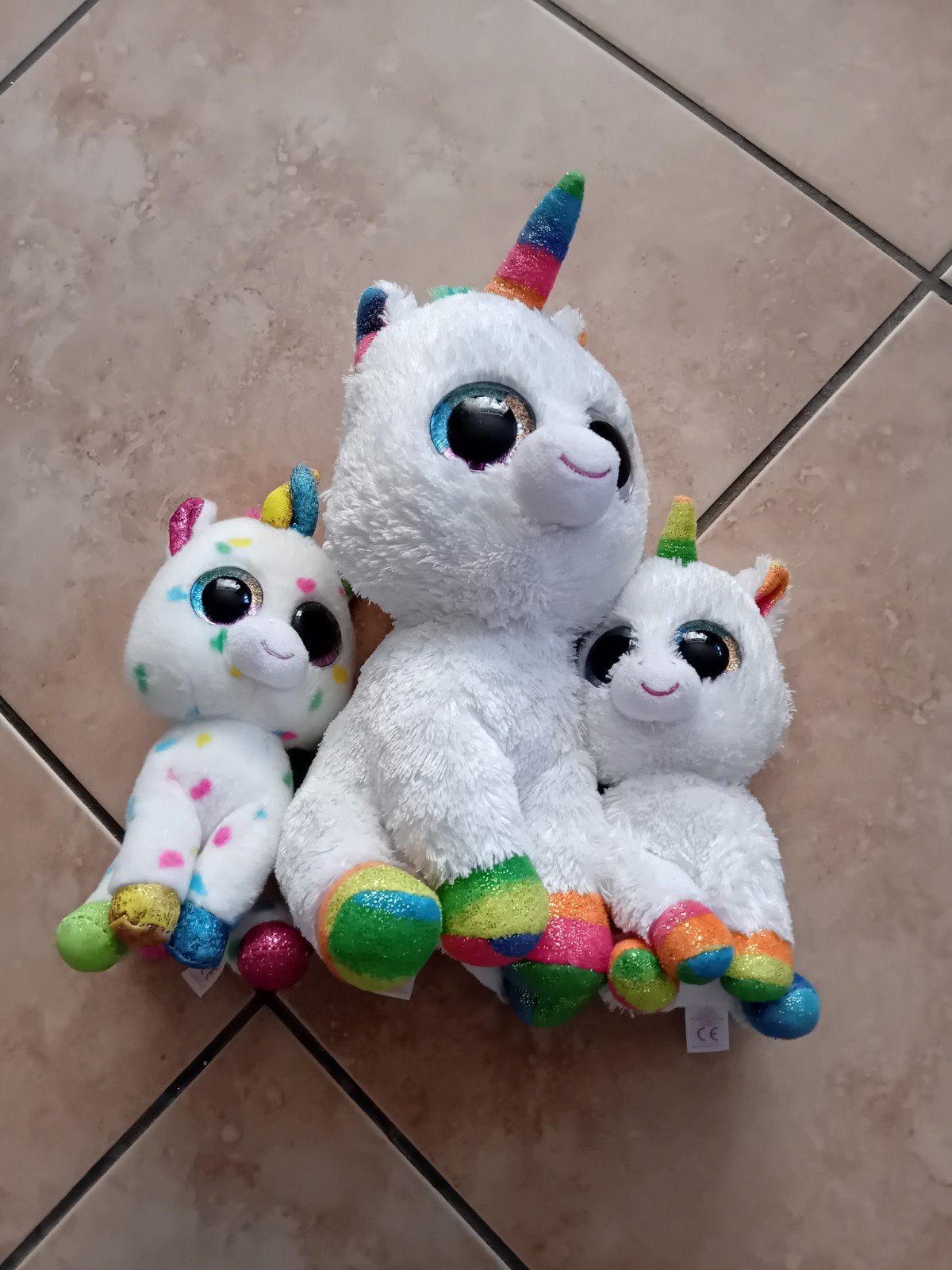 Ty Beanie Boos Eenhoorns - Set van 3, Eenhoorn, Ophalen of Verzenden, Middelgroot (20 tot 80 cm), Meerkleurig