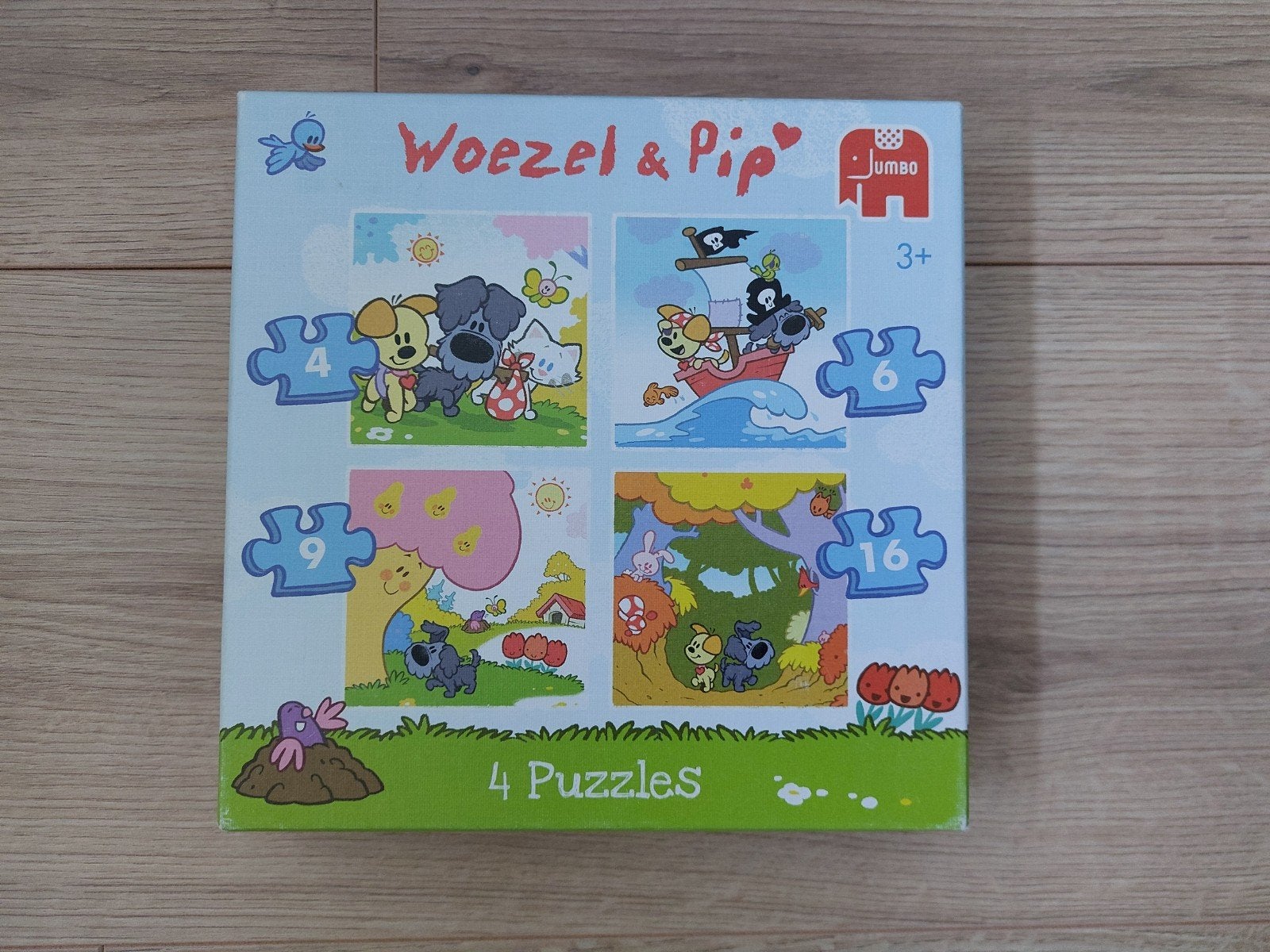 Woezel & Pip: 4-in-1 Puzzel, Kinderen en Baby's, Ophalen, Minder dan 10 stukjes, Gebruikt, 2 tot 4 jaar
