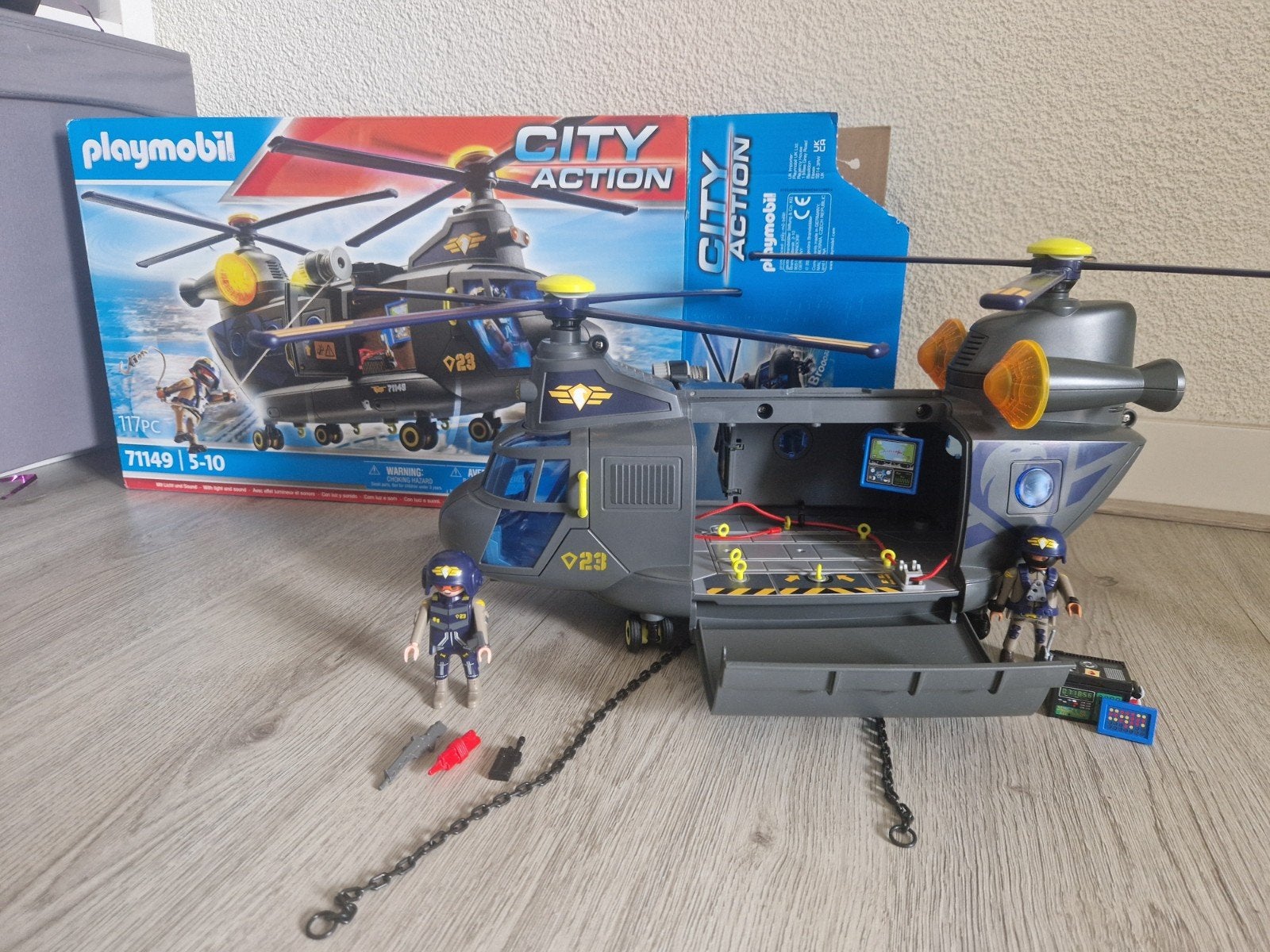 Playmobil City Action Helikopter 71149 met licht en geluid, Ophalen, Complete set, Voertuig, Zo goed als nieuw