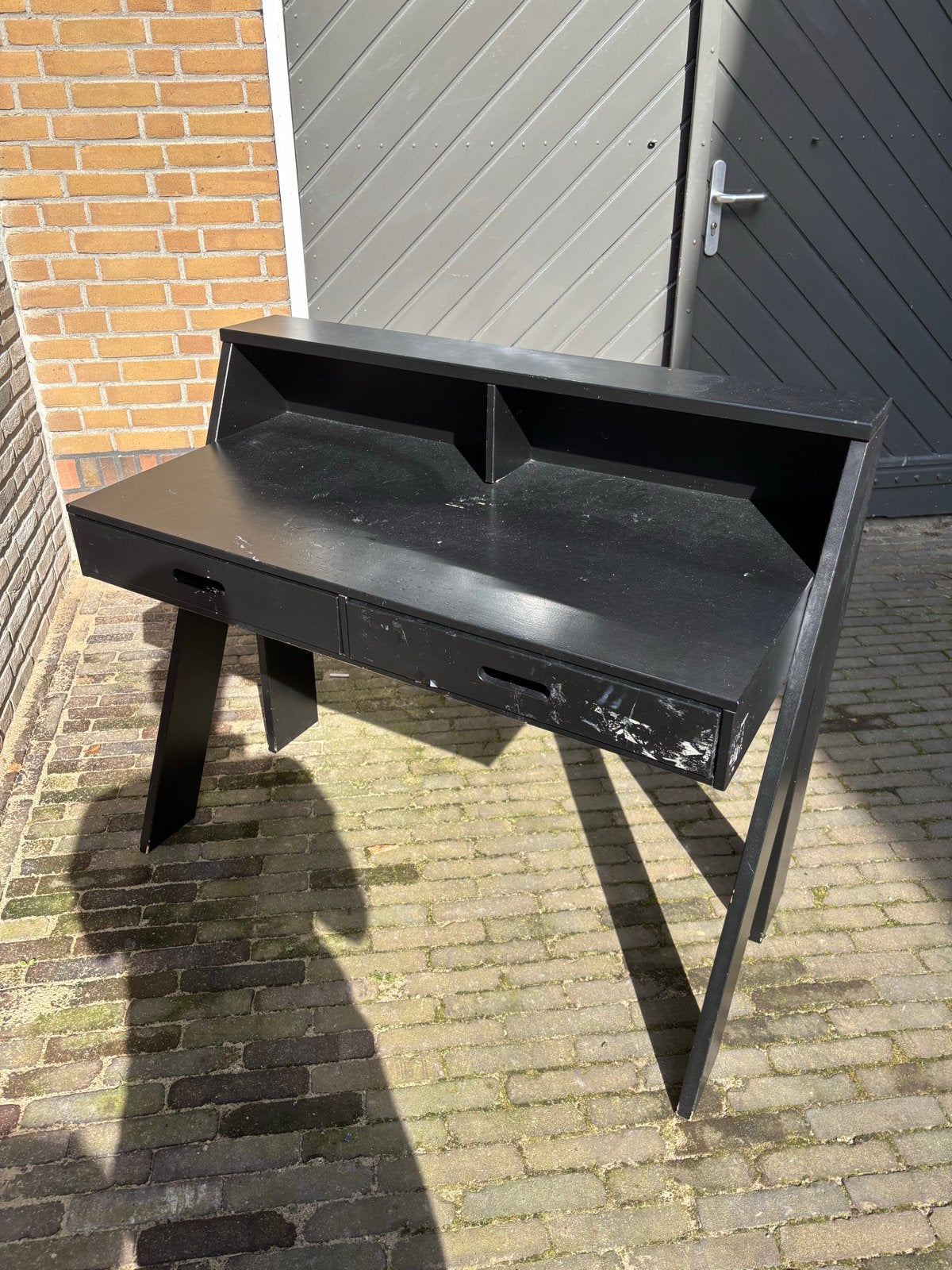 Zwart ikea bureau met lades, Ophalen, Zwart, Gebruikt, Met lades