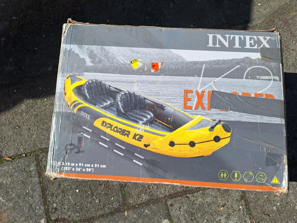 Intex Explorer K2 Opblaasbare Kano Kayak Kajak - 2 Persoons, Ophalen, Opblaasbaar, Gebruikt, 2-persoons