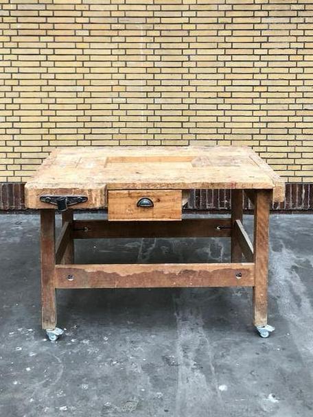 Houten werkbank van “Nooitgedacht”, Ophalen, Gebruikt, Bankschroef