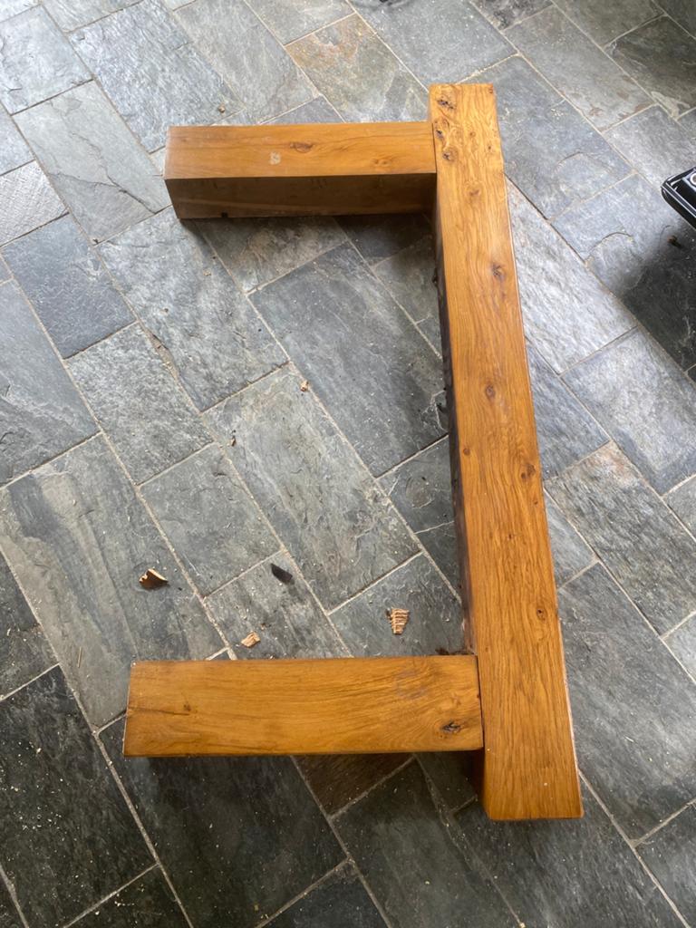 Eikenhout schouwbalk, Tuin en Terras, Palen, Balken en Planken, Ophalen, Gebruikt, 250 cm of meer, Balken