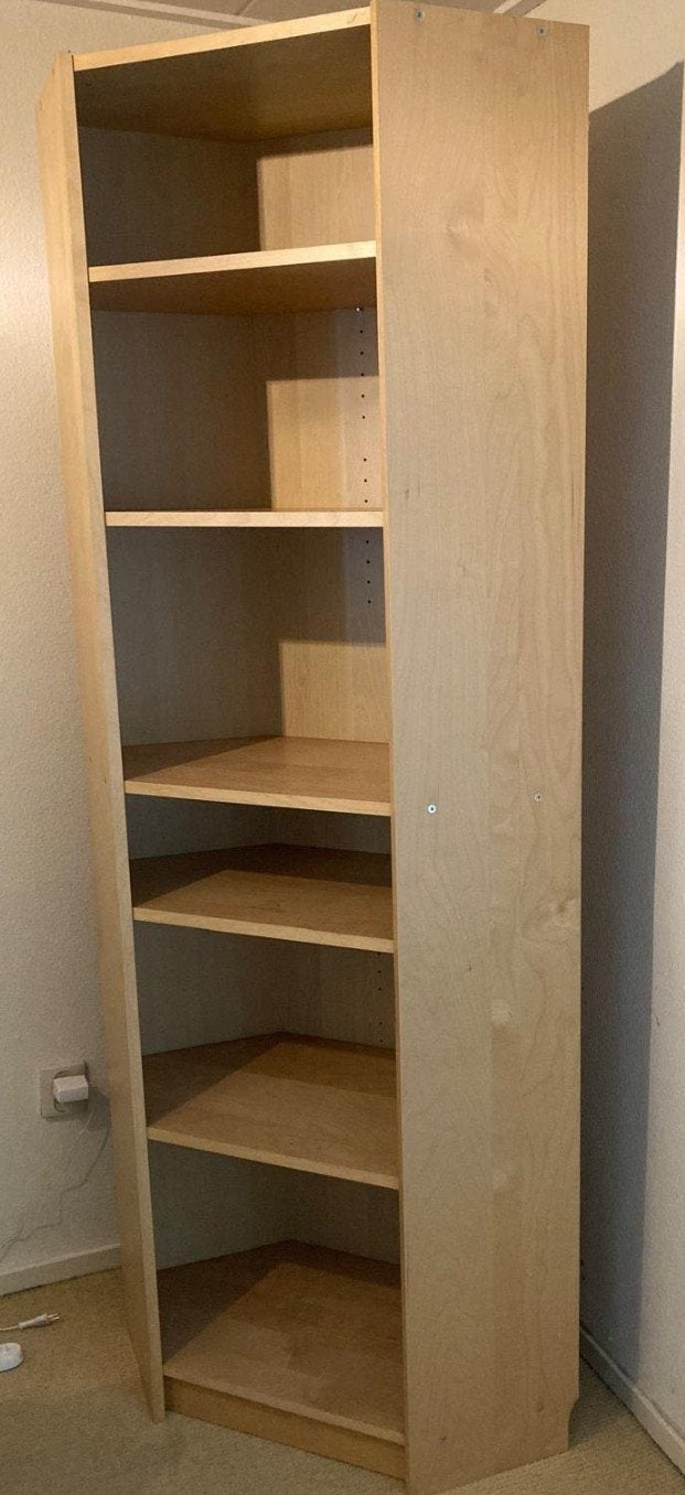 billy hoekkast en opzetstuk, Ophalen, Met plank(en), Gebruikt, Modern, Scandinavisch