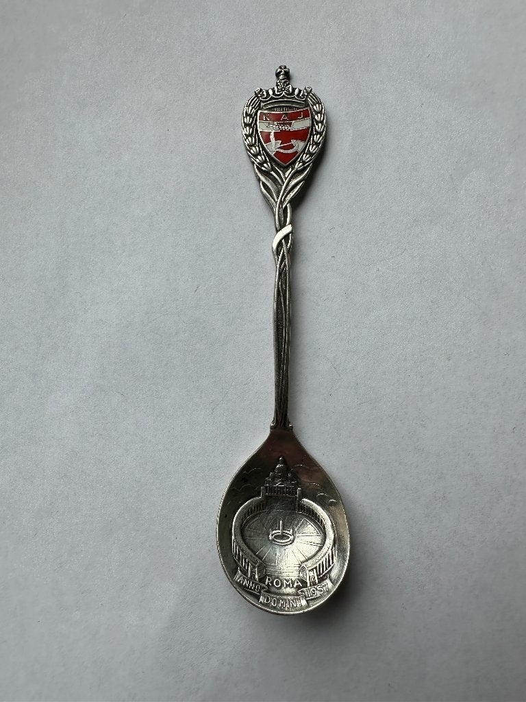 Verzilverd K A J Rome 1957 lepeltje. Theelepeltje lepel 90., Antiek en Kunst, Ophalen of Verzenden