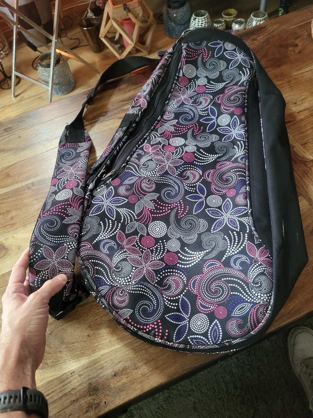 Nieuwe Tennisracket-tas met Bloemen- en Stippenprint, Sport en Fitness, Nieuw, Ophalen of Verzenden, Tas, L2