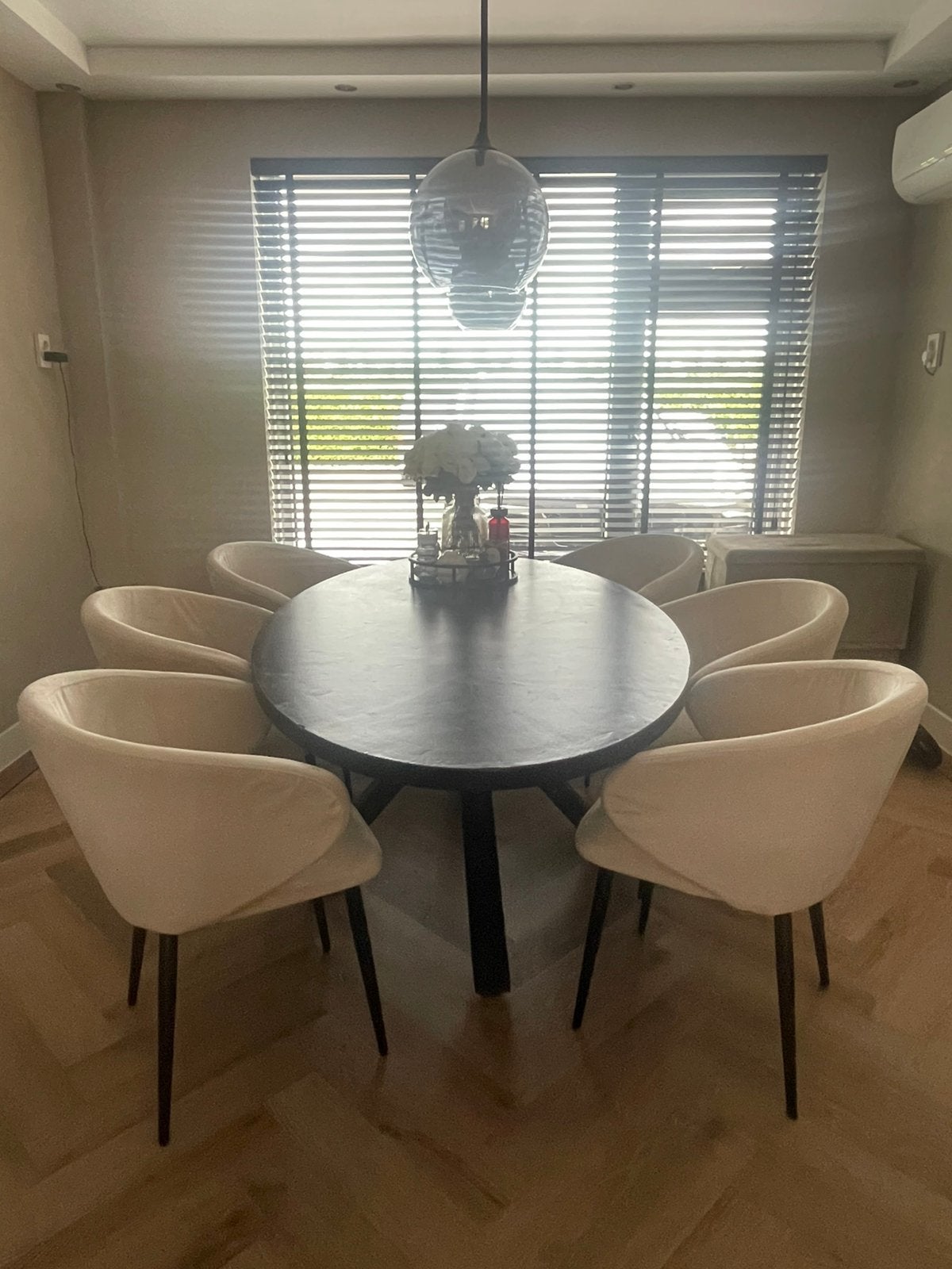 Eetkamerset met 6 stoelen!, Overige materialen, 100 tot 150 cm, 200 cm of meer, Ophalen of Verzenden
