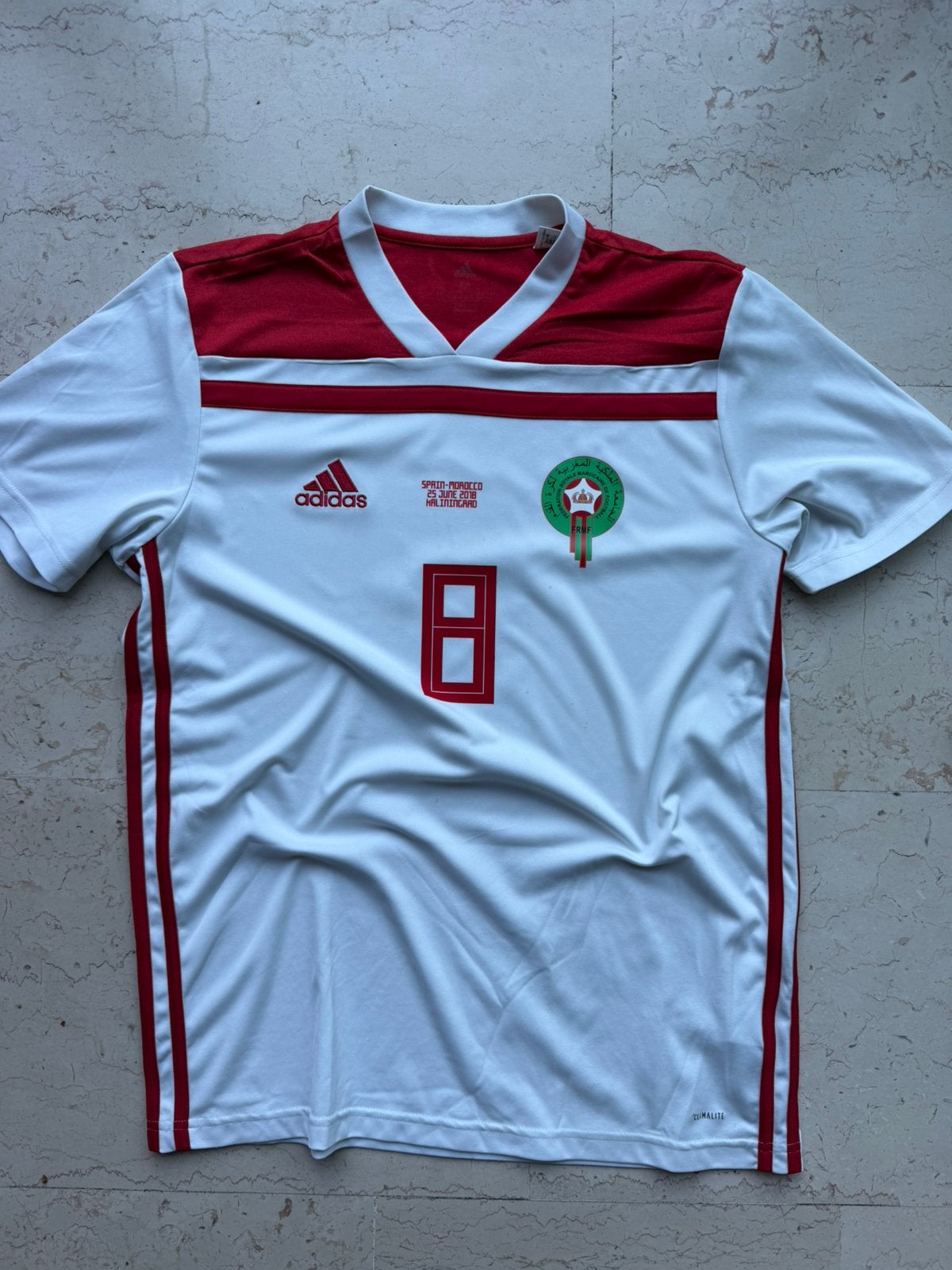 Marokko Shirt Uit | El Ahmadi # 8 | Match Details |, Sport en Fitness, Maat M, Ophalen of Verzenden, Zo goed als nieuw, Shirt