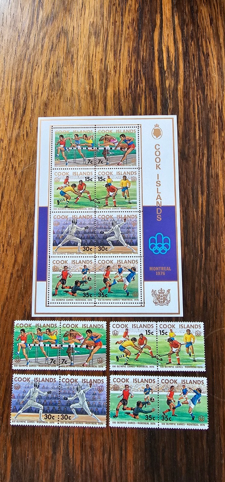 Postzegelvel + serie Cook Island 1976 Montreal Olympic Spe, Verzenden, Postfris