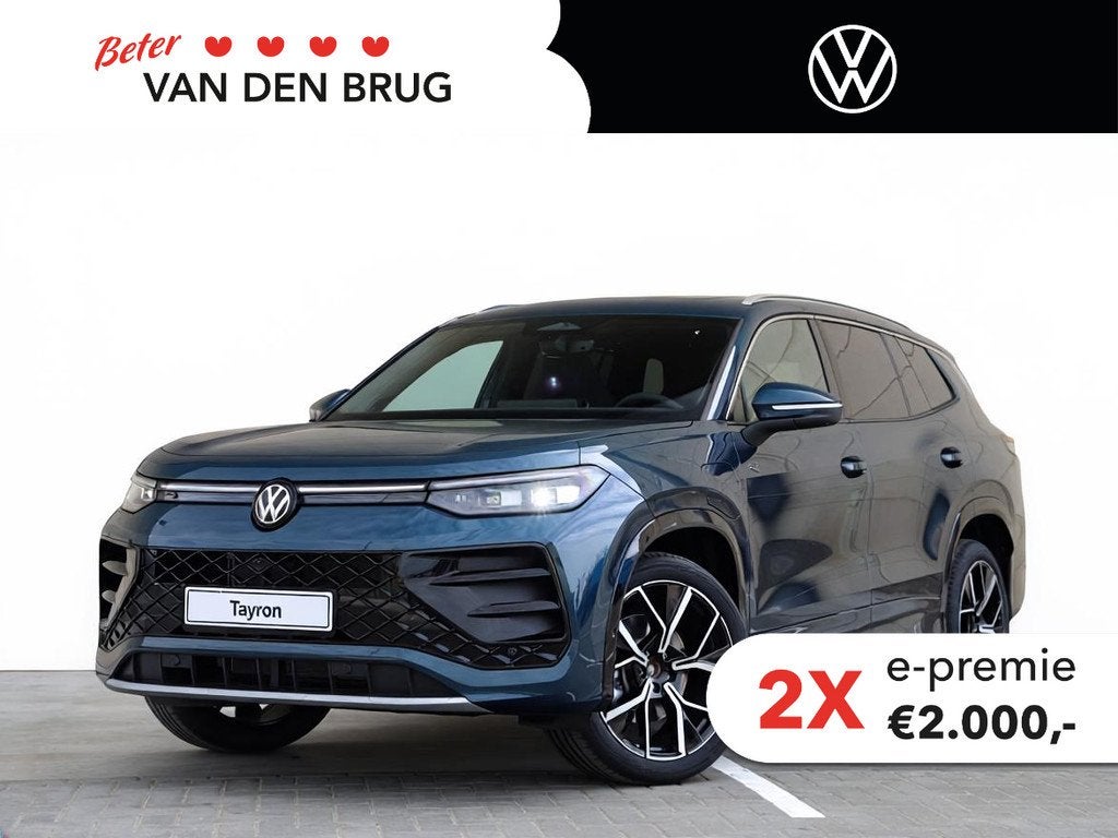 Volkswagen Tayron R-Line Edition 1.5 eHybrid 272 PK | Black, Auto's, Volkswagen, Stof, 1498 cc, 4 cilinders, Nieuw