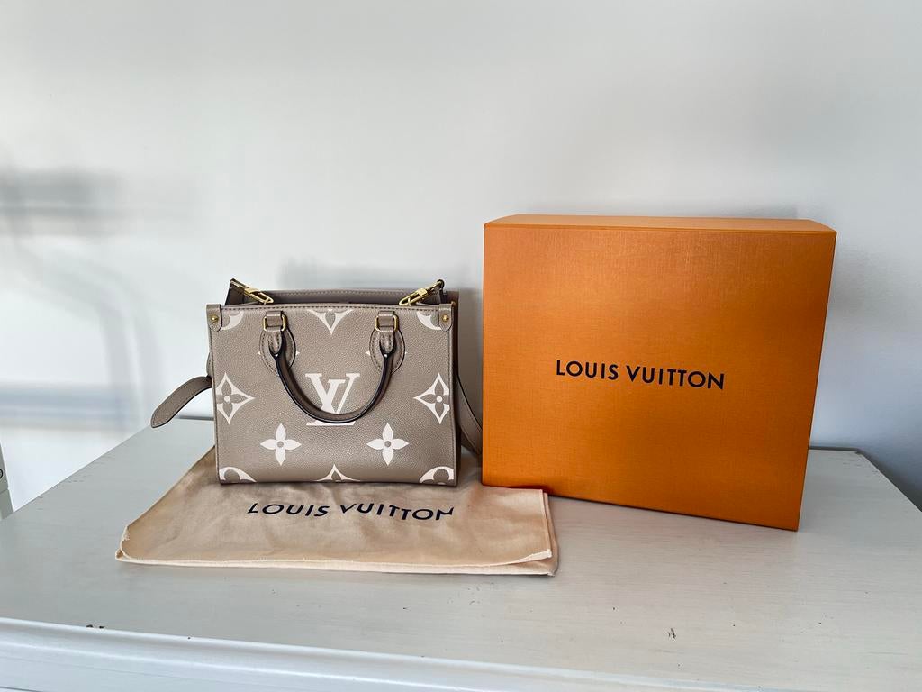 LV Onthego PM Beige - Zo goed als nieuw, Ophalen of Verzenden, Zo goed als nieuw, Beige, Handtas