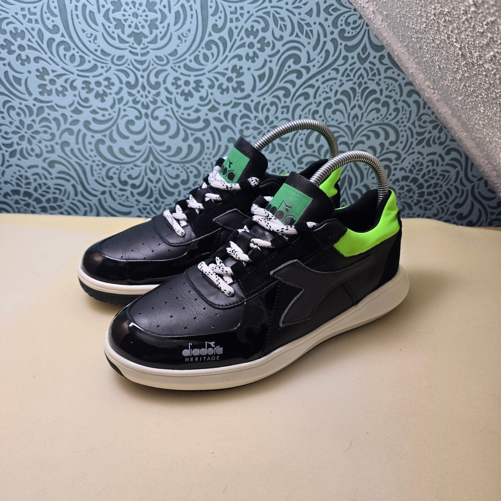 Diadora Heritage Unisex Sneakers – Black/Neon Green – EU 40, Diadora, Zwart, Nieuw, Ophalen of Verzenden