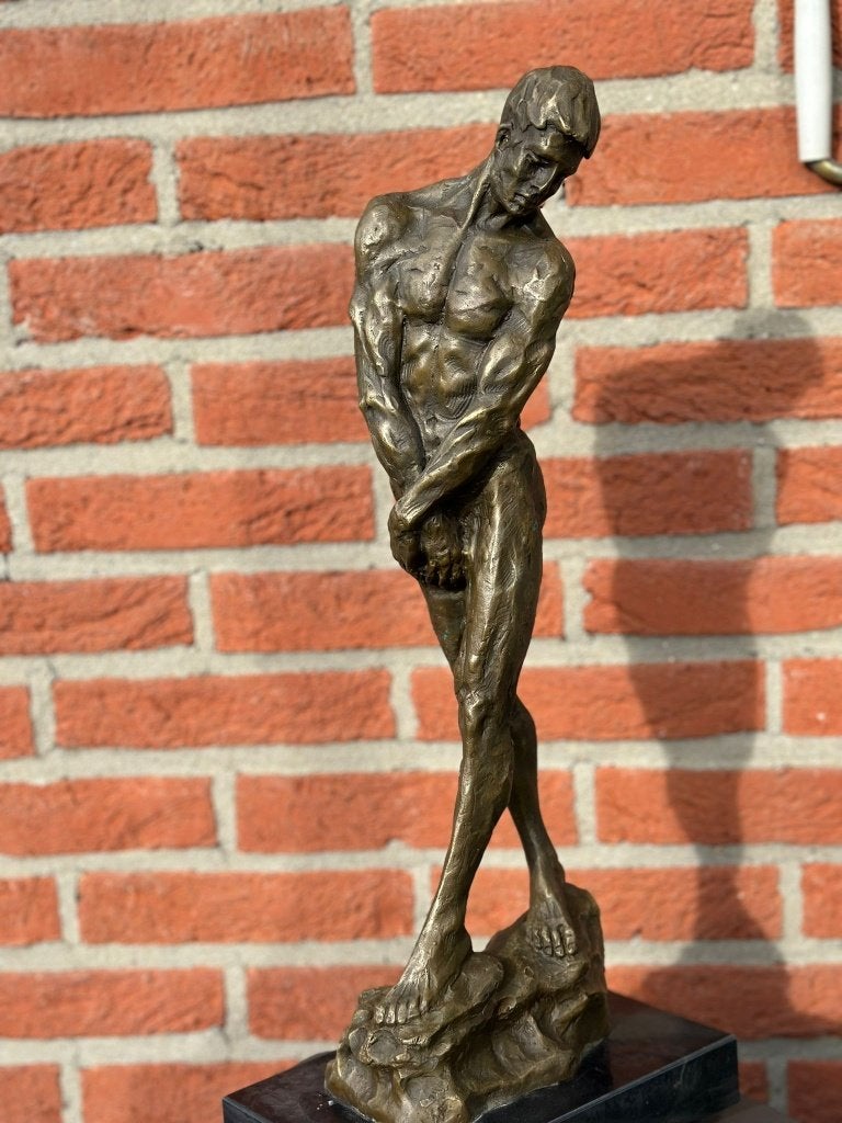 bronzen sculptuur gespierde man, Ophalen of Verzenden, Brons, Beeld