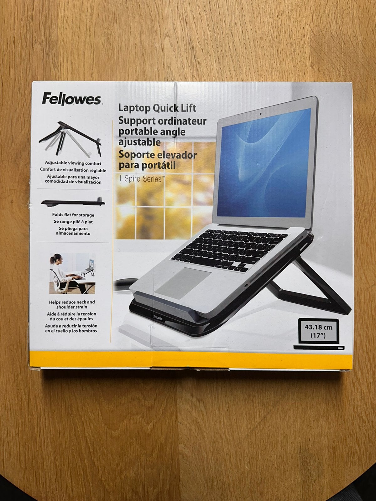 NIEUW: Fellowes I-Spire Laptopstandaard (tot 17 inch), Computers en Software, Laptopstandaarden, Nieuw, In diepte verstelbaar