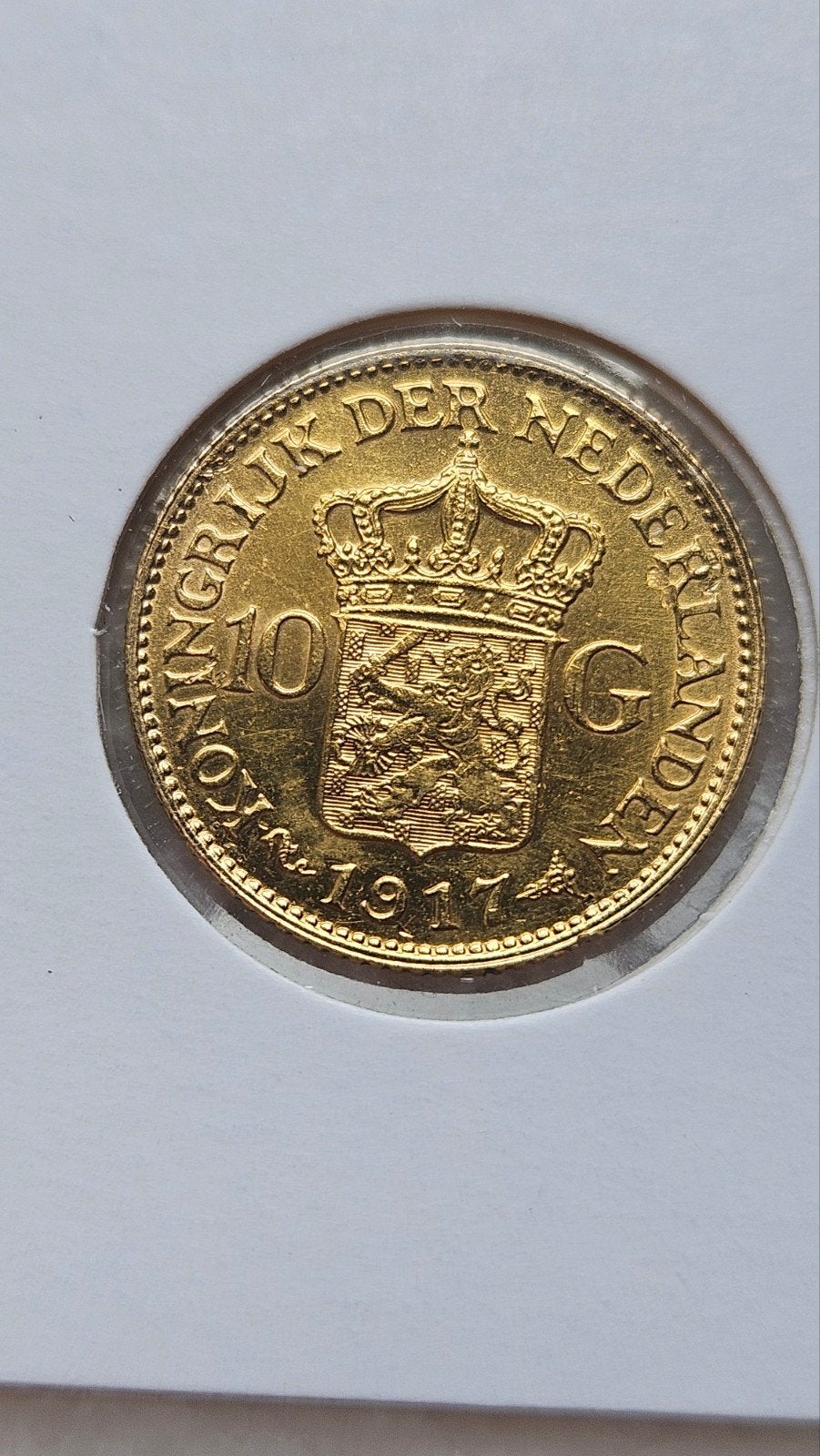 gouden tientje 1917, Postzegels en Munten, Ophalen of Verzenden, Koningin Wilhelmina, 10 gulden, Goud
