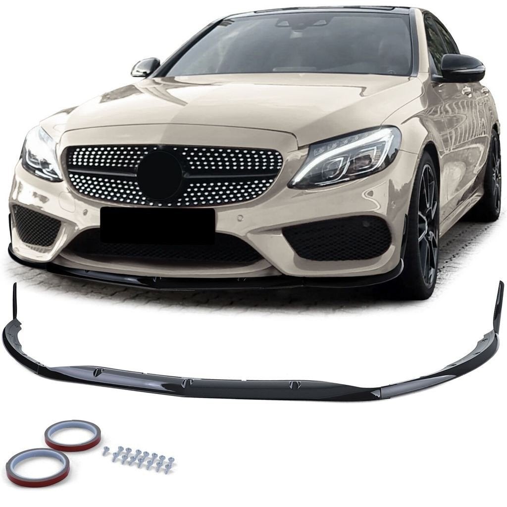 Spoiler Glans Zwart voor Mercedes C-Klasse W205 AMG Line