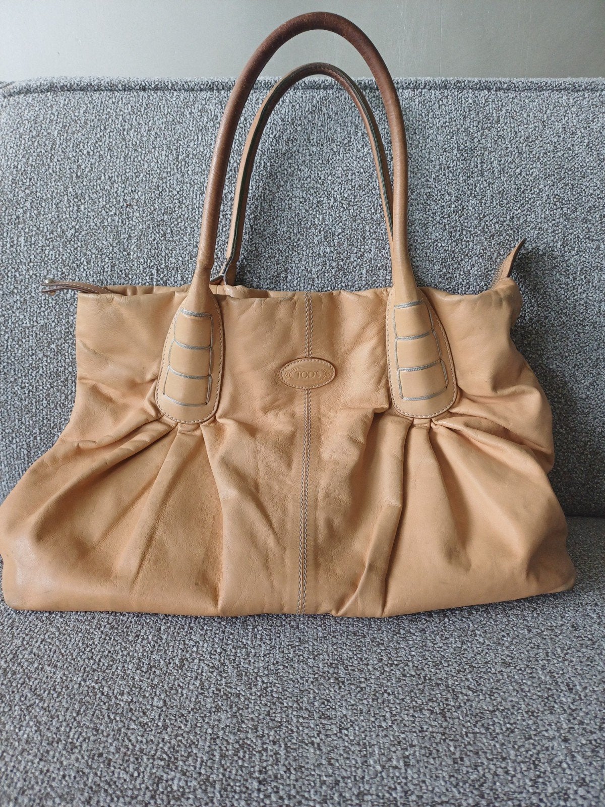 Tod's Leren Handtas - Beige, Ophalen of Verzenden, Gebruikt, Beige, Handtas