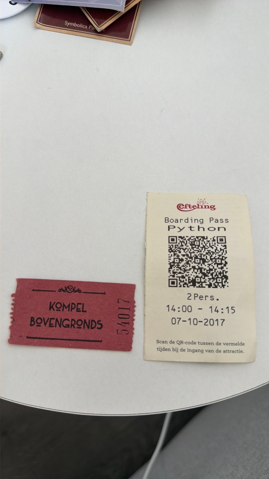 Oude Efteling kaartjes, Ophalen of Verzenden, Nieuw, Button of Speldje
