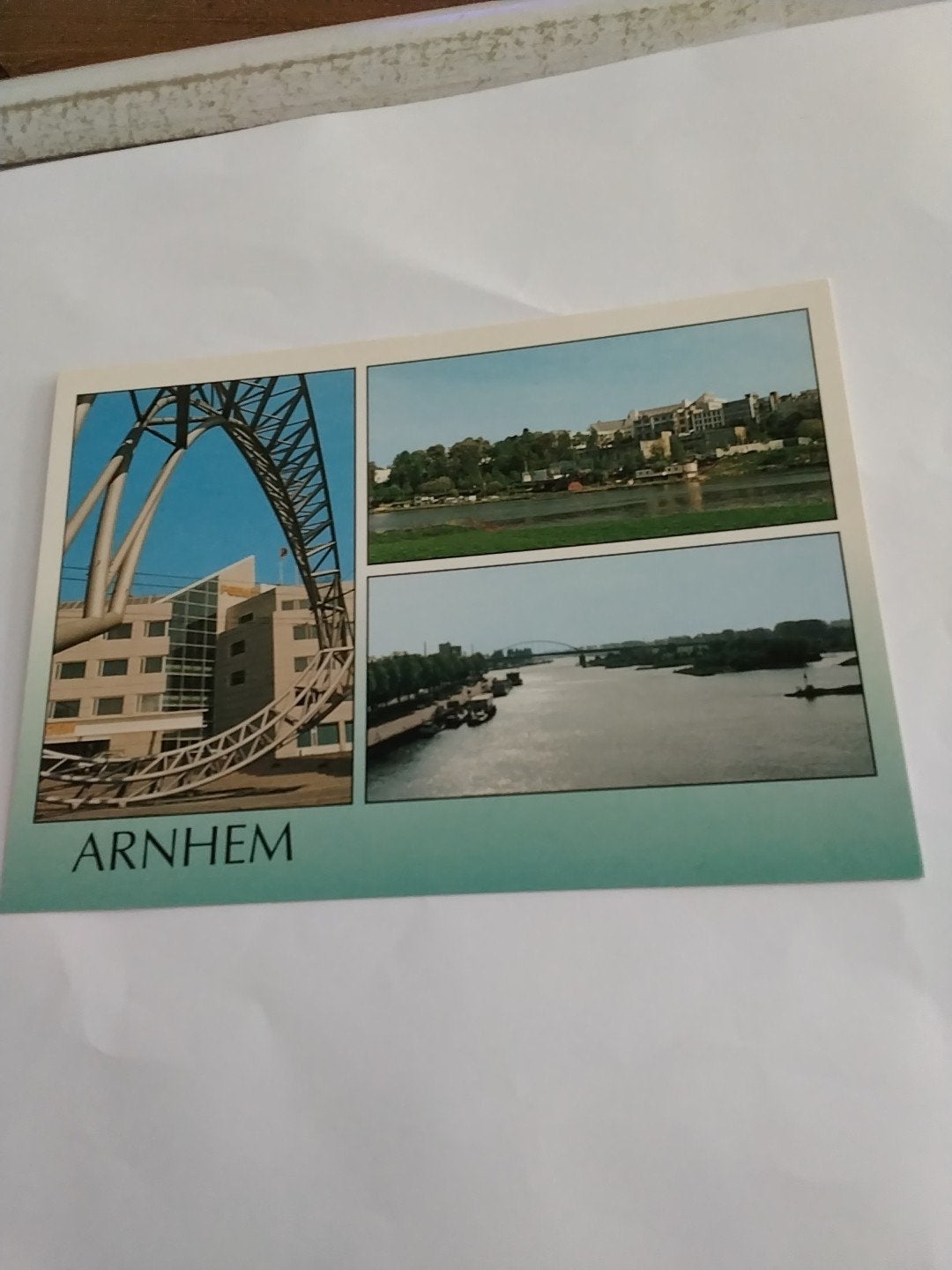 kaart Arnhem: Boogconstructie, Rijn, Nelson Mandela brug, Ophalen of Verzenden, 1980 tot heden, Ongelopen, Gelderland