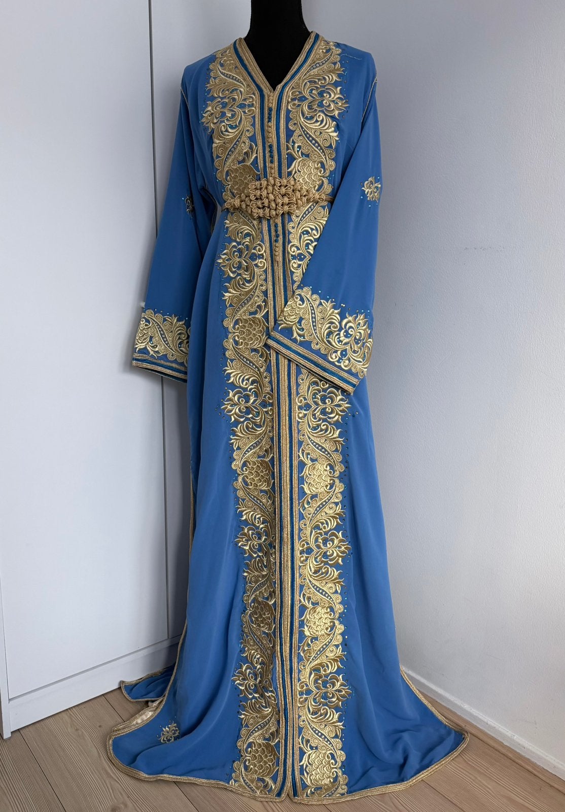 Takchita, Marokkaanse jurk, Caftan, Maat 38/40 (M), Overige typen, Blauw, Ophalen of Verzenden