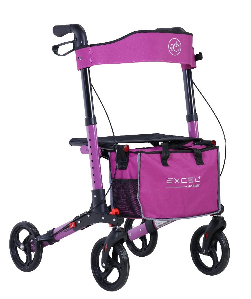 Excel Triple Motion Pink – compact opvouwbare rollator, Ophalen of Verzenden, Opvouwbaar, Zo goed als nieuw