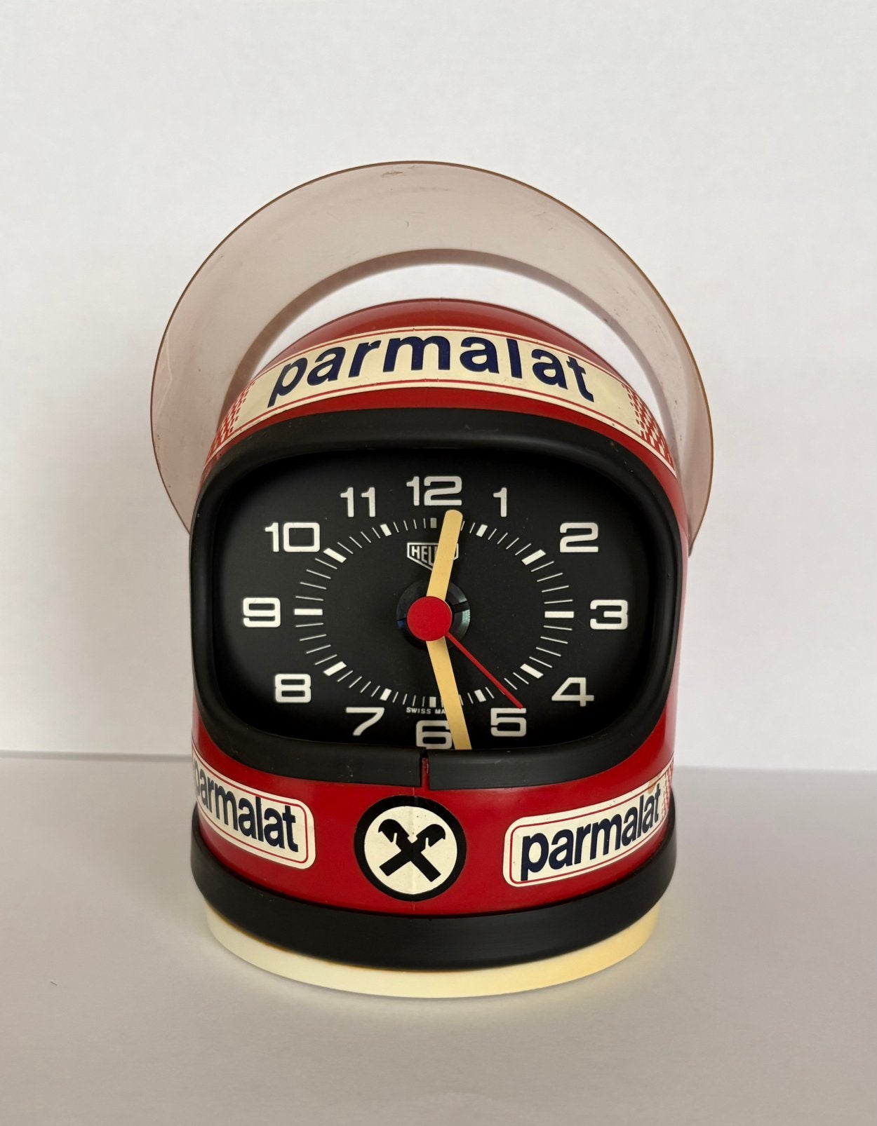 Unieke Niki Lauda Parmalat helm wekker - Collectors item, Verzamelen, Ophalen, Gebruikt, Formule 1