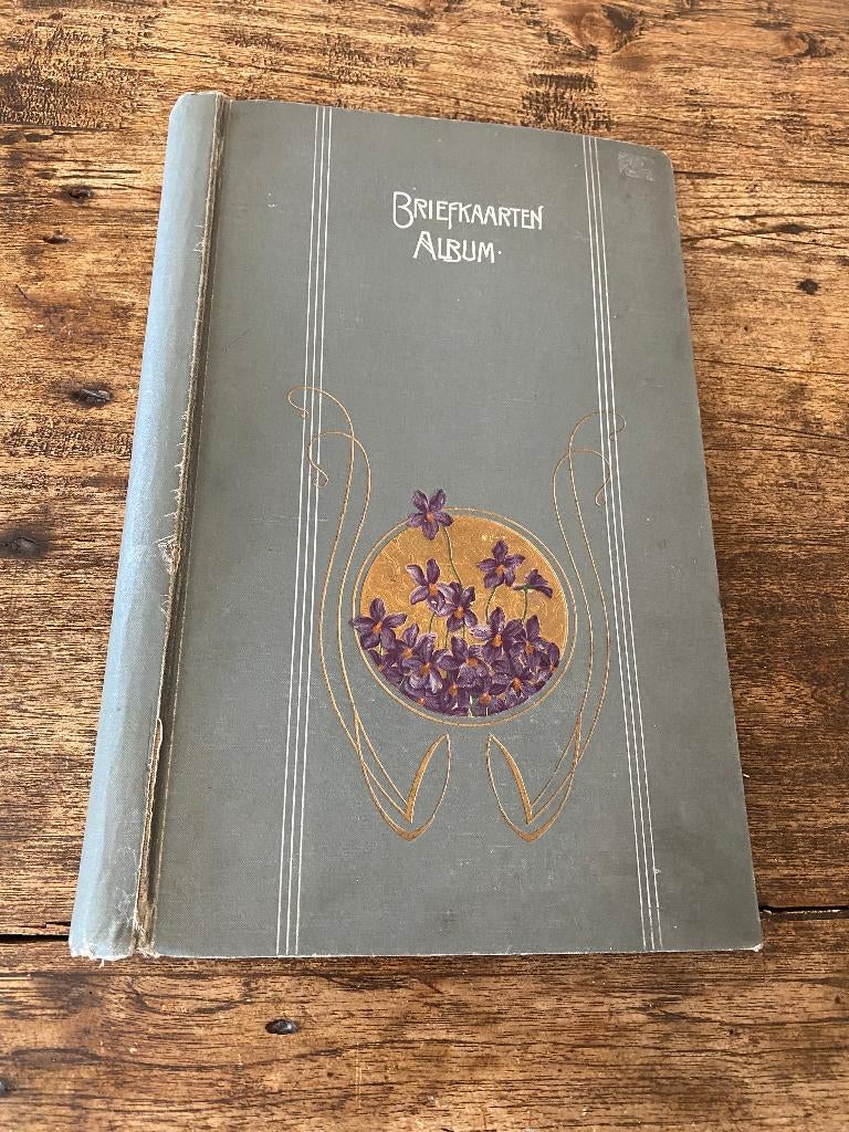 Brocante briefkaarten/ansichtkaarten album/boek, Ophalen of Verzenden