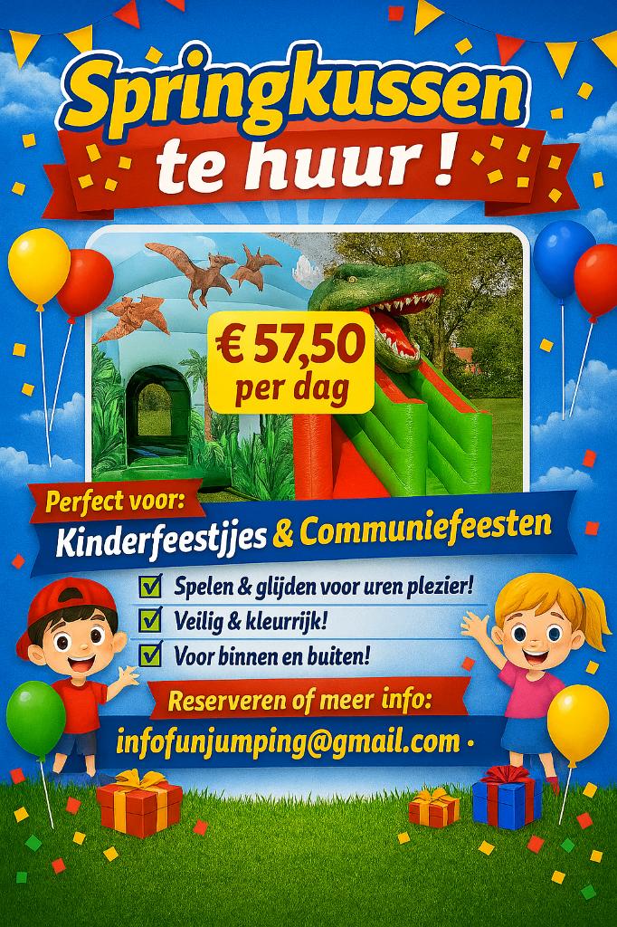 verhuur springkussen, Ophalen of Verzenden, Zo goed als nieuw, Overige