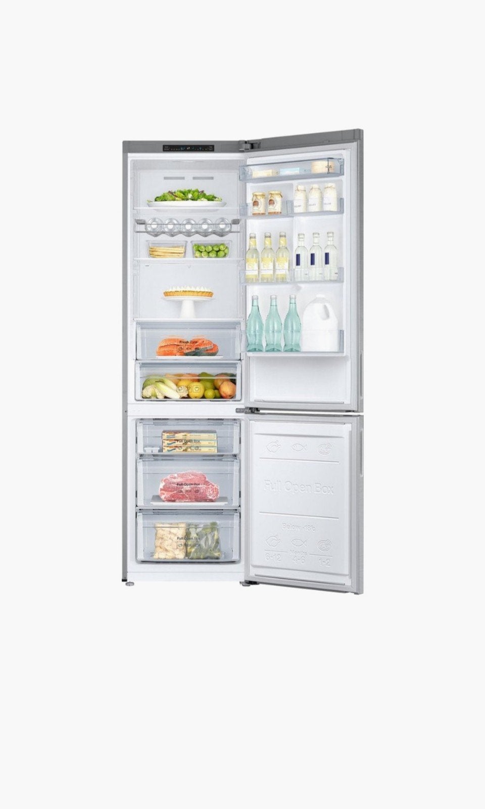 Samsung Koel-vriescombinatie RB37J5018SA - Mist 1 glasplaat, Ophalen, Gebruikt, 200 liter of meer, Met aparte vriezer