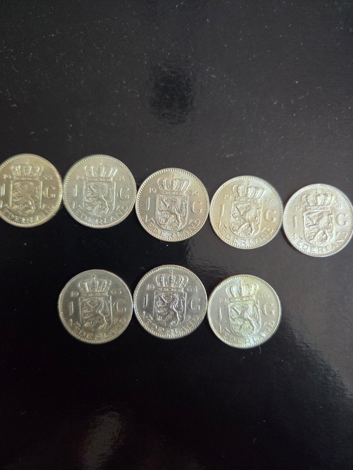 zilveren guldens 8 stuks, Postzegels en Munten, Munten | Nederland, Ophalen of Verzenden, Koningin Juliana, 1 gulden