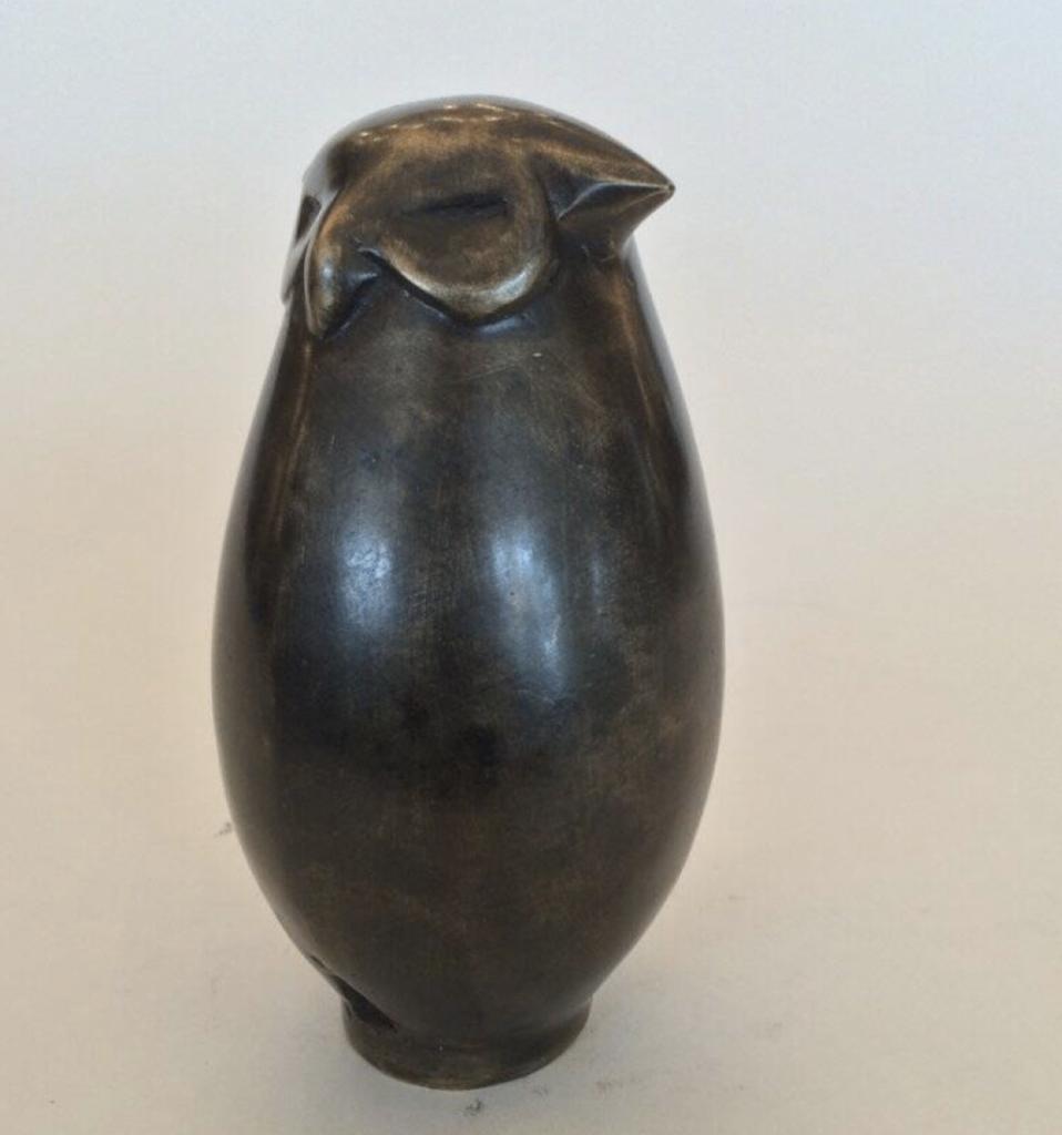 Bolle uil met sokkel echt brons Geschikt voor buiten, Verzenden