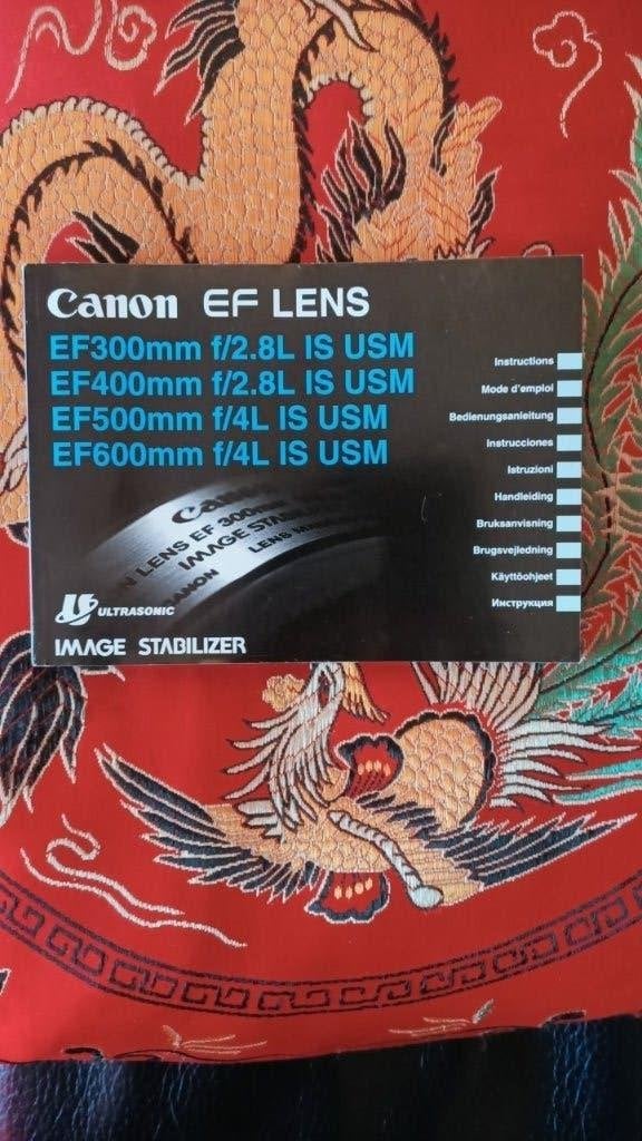 Canon 600mm, 500mm, 400mm, 300mm Handleiding Instruction, Canon, Nieuw, Canon, Ophalen of Verzenden