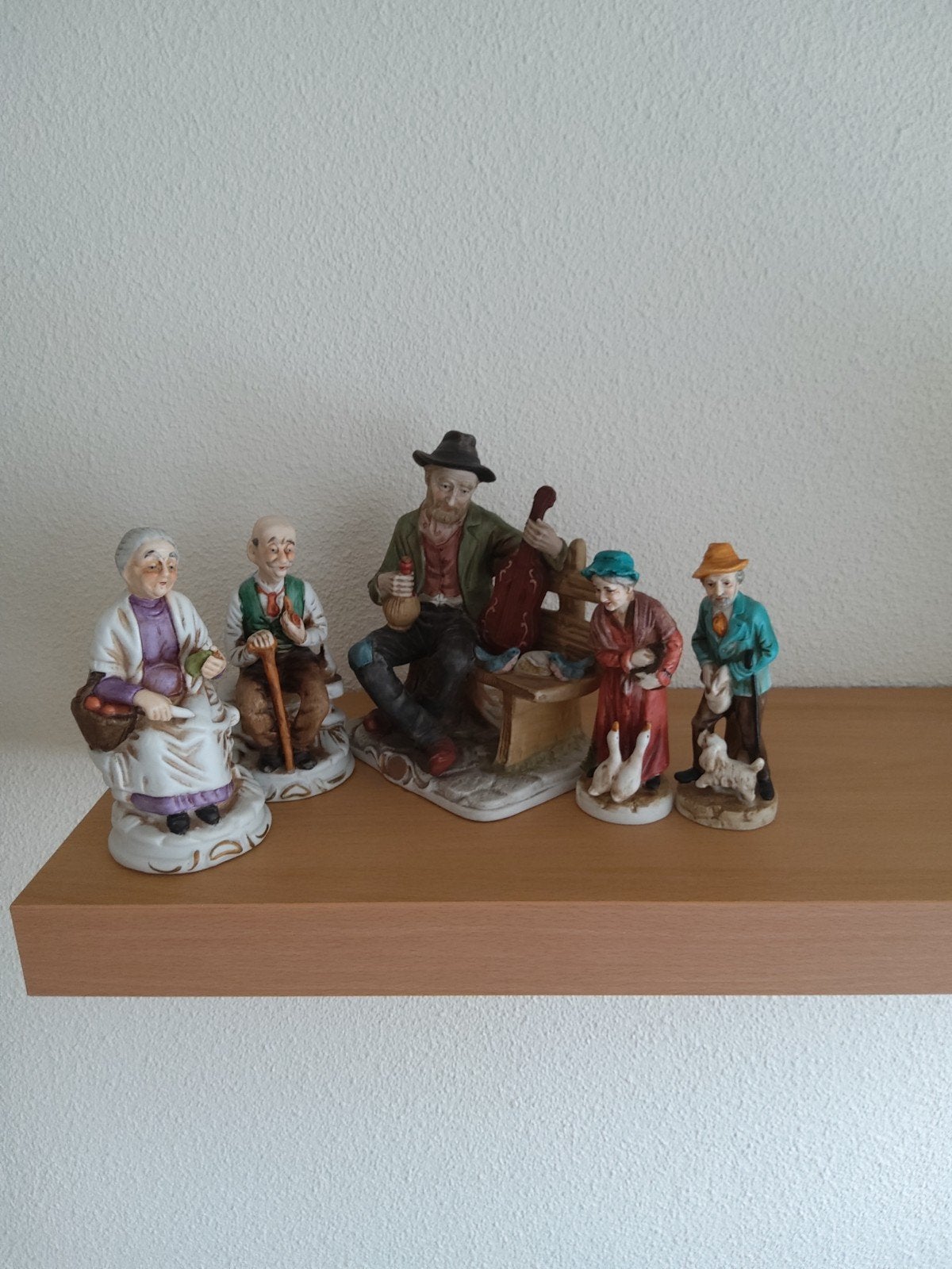 Vintage Beeldjes Oude Mensen - Set van 5, Ophalen, Gebruikt, Mens