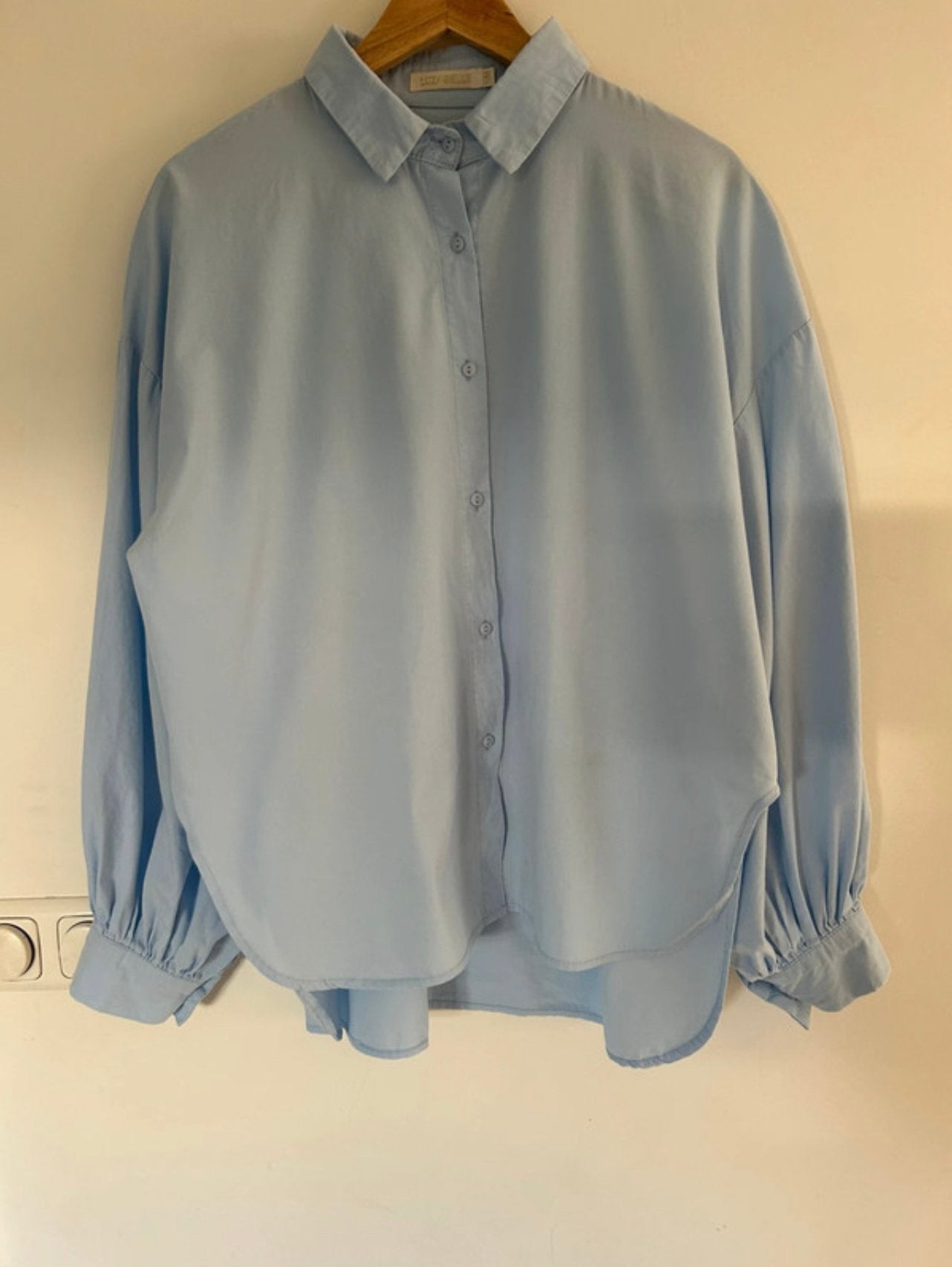 Katoenen blouse maat S/M ( valt ruim )., Ophalen of Verzenden, Zo goed als nieuw, Maat 38/40 (M), Blauw