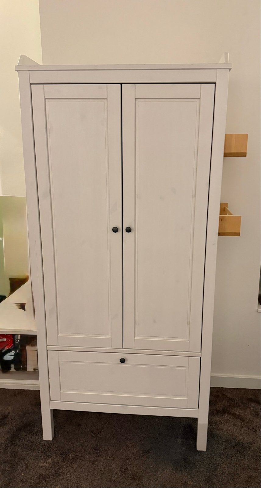 Witte kledingkast met lade en hangruimte, ikea sundvik, Ophalen, 50 tot 100 cm, Zo goed als nieuw, Met lade(s)