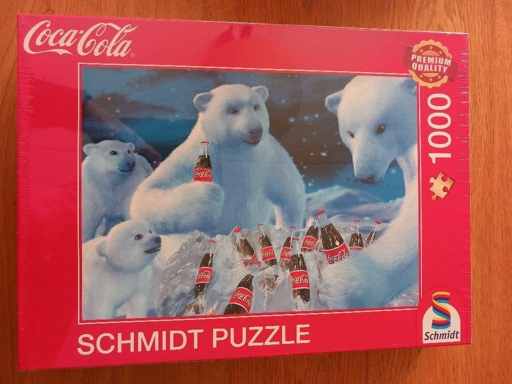 Schmidt puzzel Coca Cola IJsberen 1000 stukjes NIEUW, Ophalen of Verzenden, 500 t/m 1500 stukjes, Nieuw, Legpuzzel