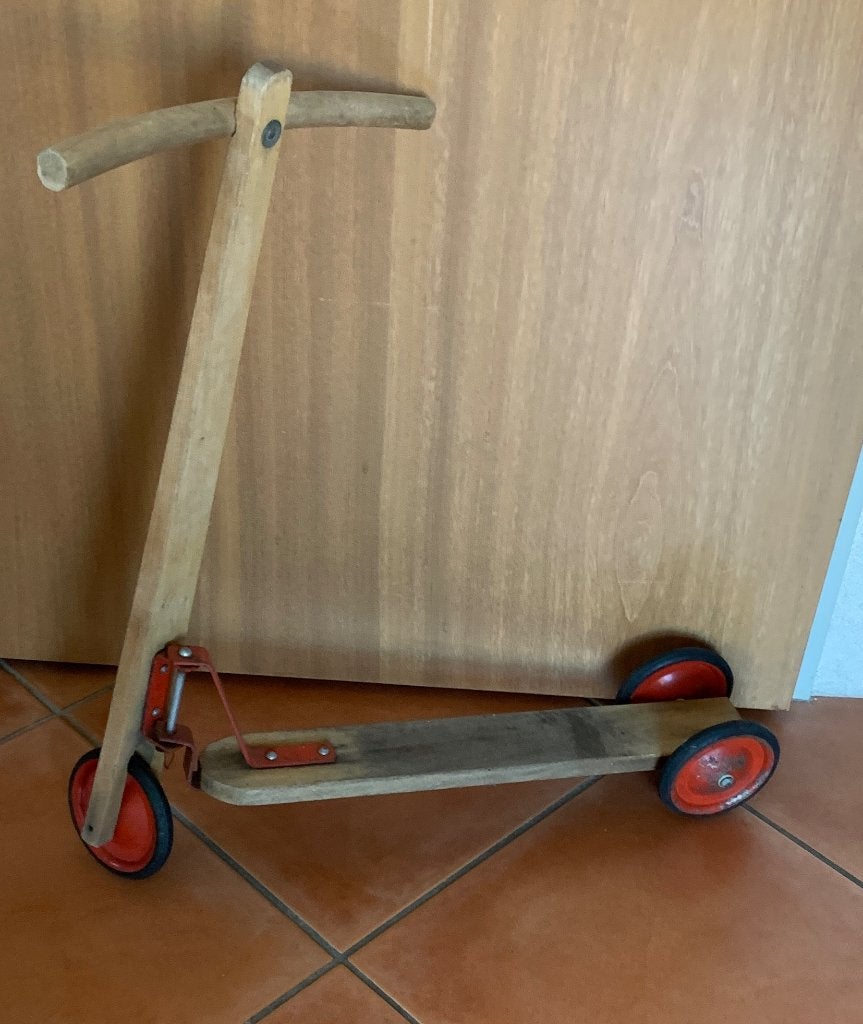 Vintage houten loopstep, Ophalen