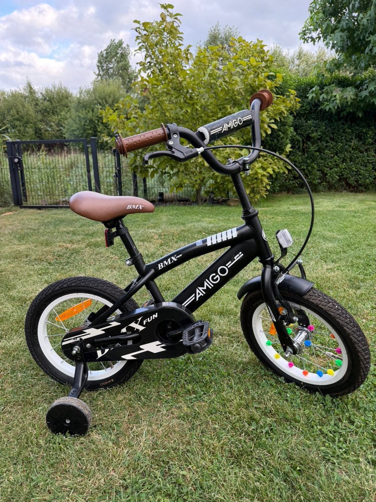 Amigo BMX fun kinderfiets matzwart 14 inch, Fietsen en Brommers, Fietsen | Kinderfietsjes, Ophalen, Zo goed als nieuw, Terugtraprem