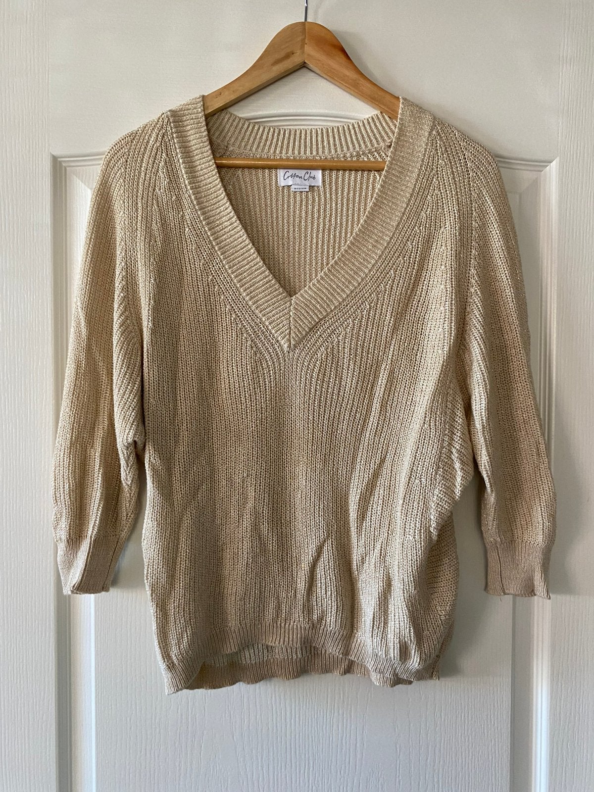 Dames Cotton Club trui beige 3/4 vlindermouw maat M, Kleding | Dames, Truien en Vesten, Ophalen of Verzenden, Zo goed als nieuw