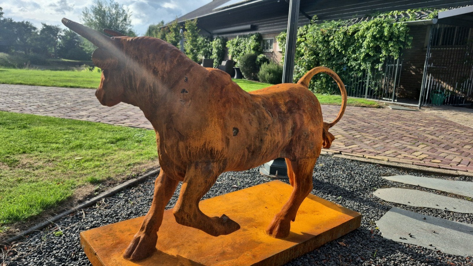 Grote gietijzeren  boerderij dieren Stier, Paard, Hert, Tuin en Terras, Ophalen of Verzenden, Nieuw, Metaal