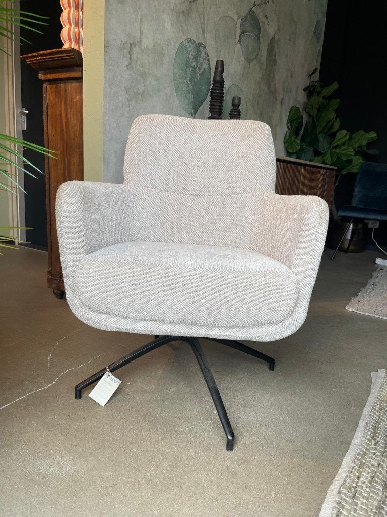 Lichtgrijze fauteuil draaivoet, Ophalen, Nieuw, 75 tot 100 cm, 75 tot 100 cm