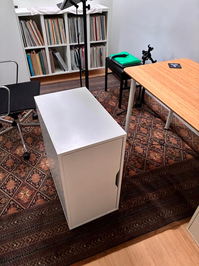 Witte opbergkast met deurtje Computerkast Alex Ikea, Huis en Inrichting, Ophalen, Gebruikt