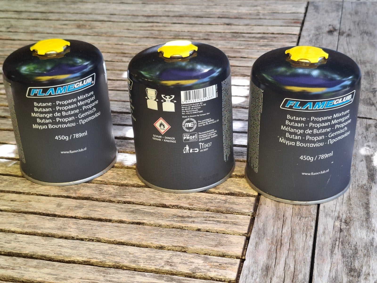 Nieuwe Flameclub Butaan-Propaan Gasflessen 450g/789ml, Ophalen of Verzenden, Nieuw