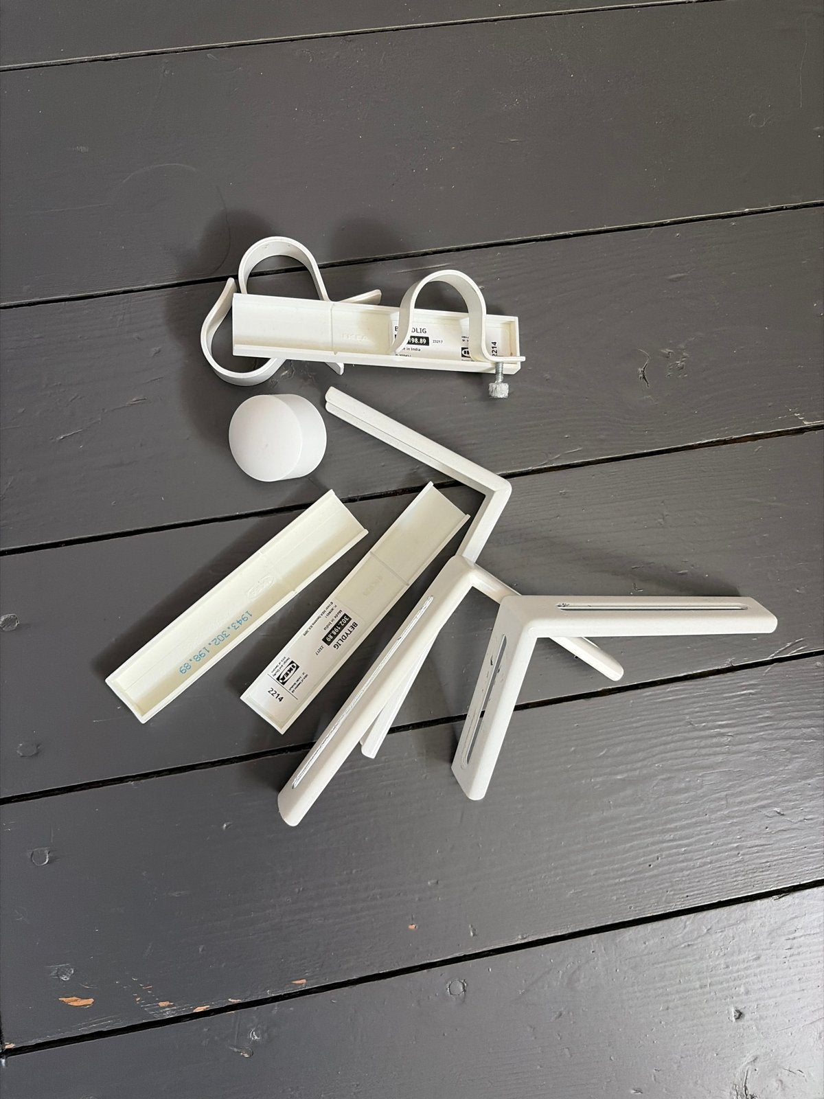 HUGAD Gordijnroede 210-385 cm, wit, Ophalen, Inclusief montageonderdelen, Gebruikt, Wit