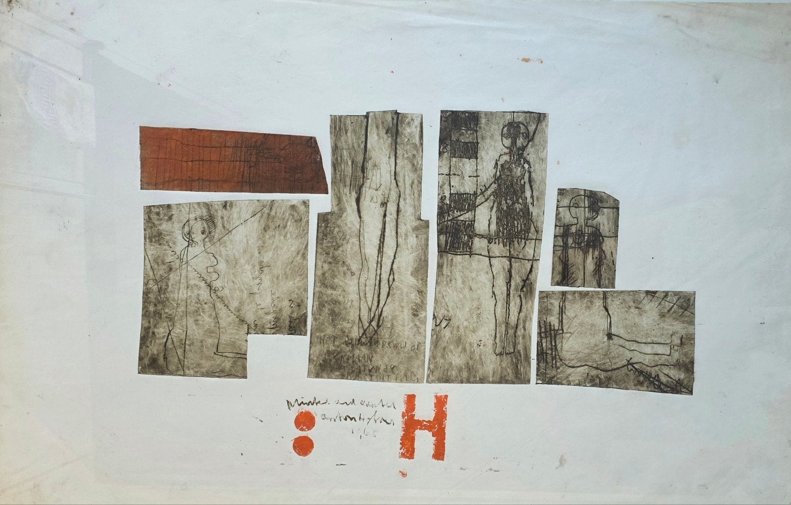 Anton Heyboer - De Stenen (1965) - Zeldzame originele ets, Antiek en Kunst, Ophalen of Verzenden