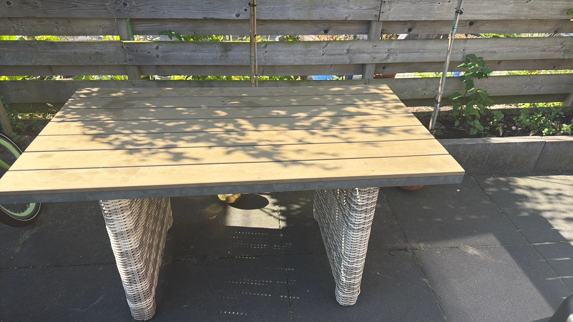Tuintafel, Tuin en Terras, Tuintafels, Ophalen, Gebruikt, Rechthoekig, Hout